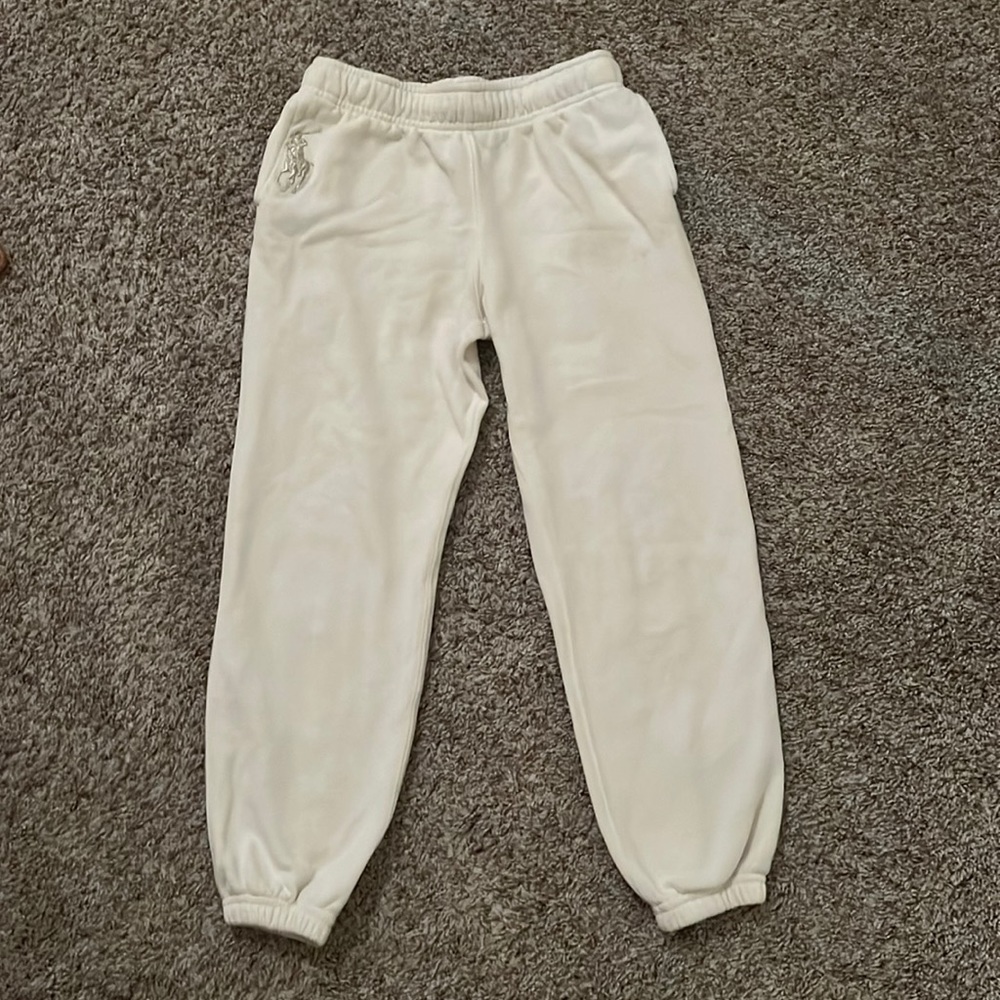 Ralph Lauren Polo white sweatpants, Child Medium (8-10)